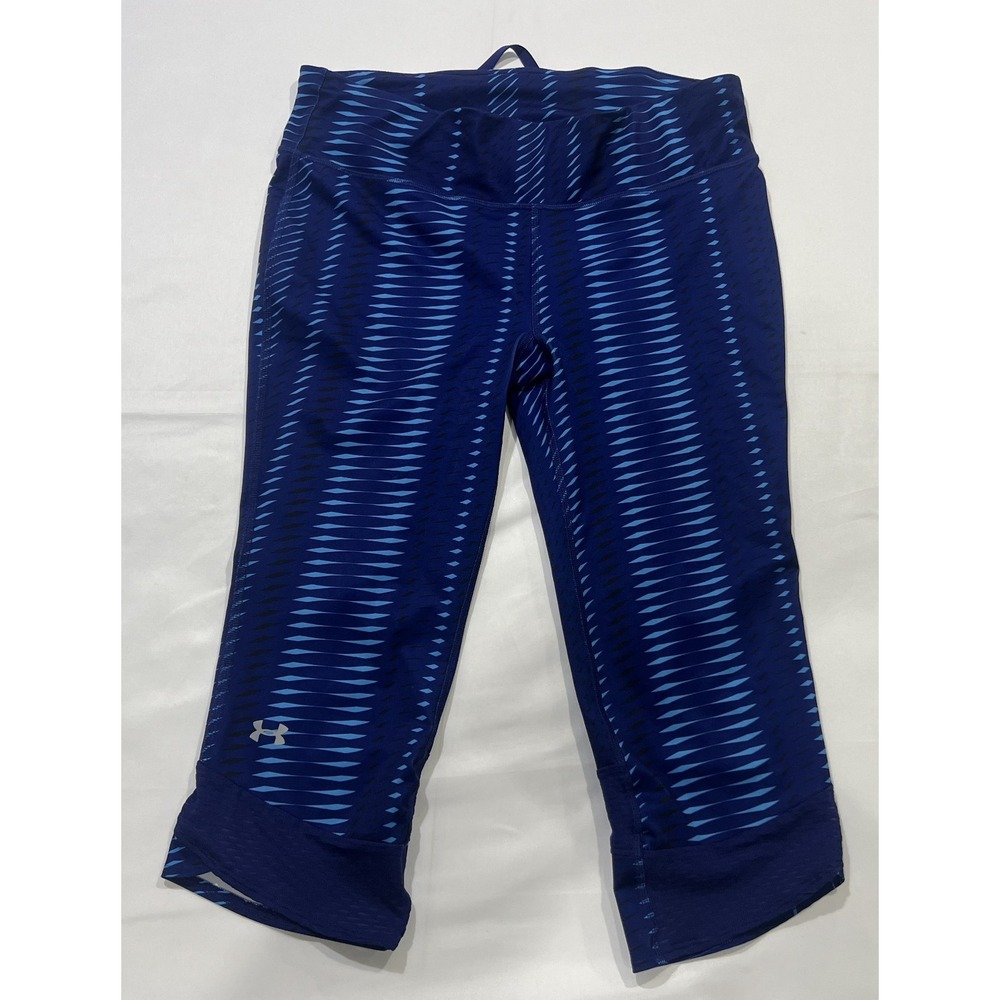 Under Armour Capri Leggings Womens Large Blue Running Training Workout